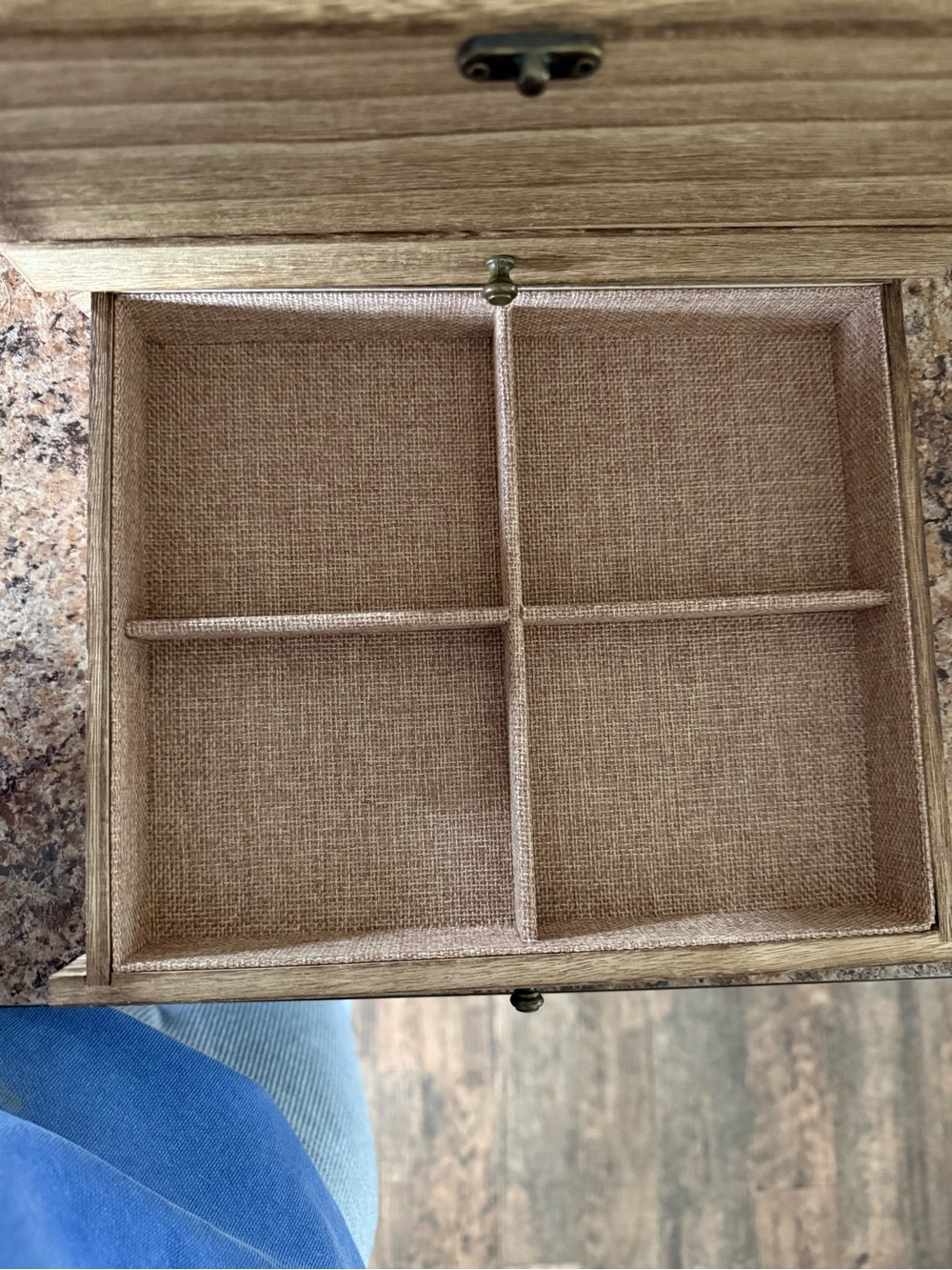 Wood Finish Jewelry Organizer Box with Mirror - Brown - Picture 6 of 8